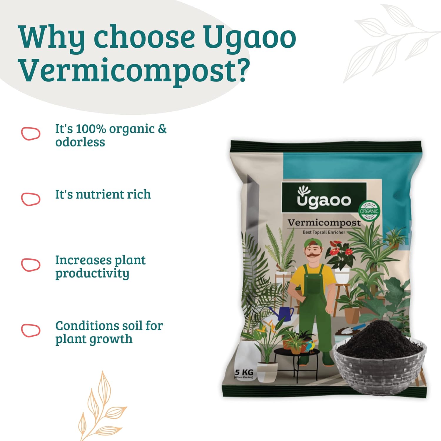 ugaoo organic vermicompost fertilizer manure for plants ugaoo organic vermicompost fertilizer manure for plants